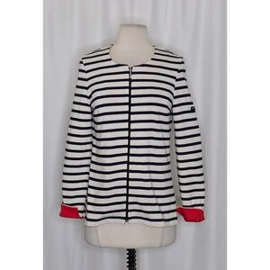 SAINT JAMES L’Atelier Navy Stripe Zippered Jacket Blazer France French 36 / 4